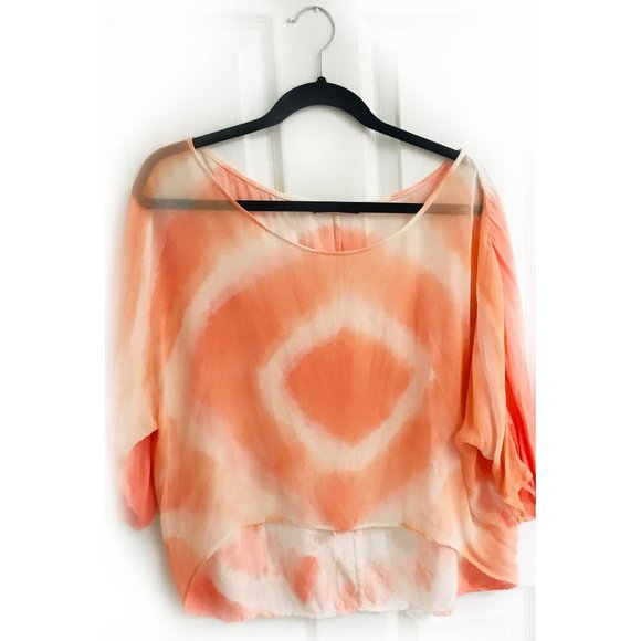 Olivaceous Tiedye Silk Top - Picture 1 of 4